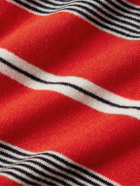 Guest In Residence - Striped Cashmere Polo Shirt - Red