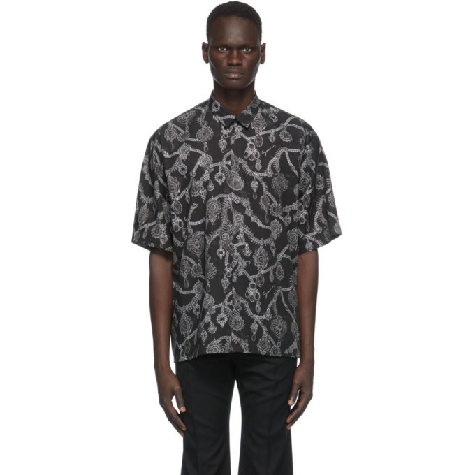 Photo: Givenchy Black Jewelry Print Loose Fit Shirt