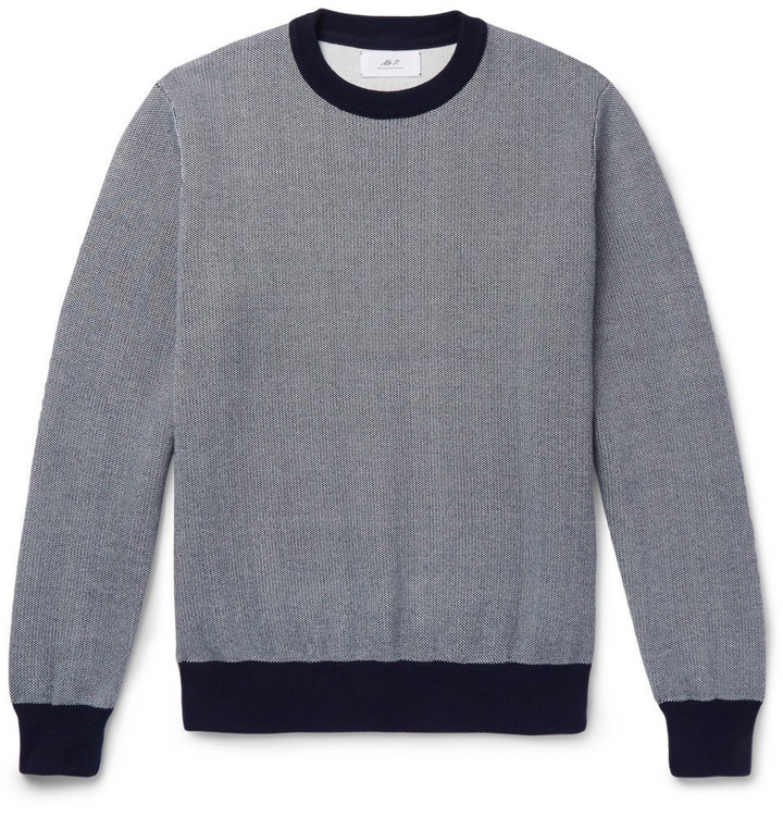 Photo: Mr P. - Birdseye Cotton Sweater - Men - Navy