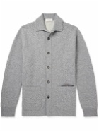 Agnona - Leather-Trimmed Cashmere and Cotton-Blend Cardigan - Gray