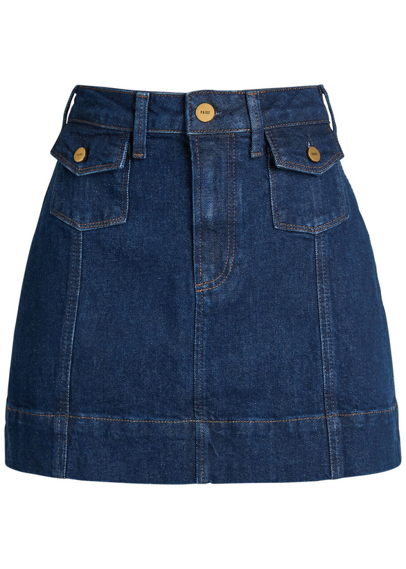 Photo: Paige Jannelle Panelled Stretch-denim Mini Skirt Blue