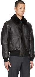 Burberry Black Leather Ketton Jacket