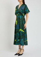 Roksanda Sadee Printed Satin Midi Dress Multicoloured