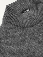 TOM FORD - Slim-Fit Brushed Cashmere, Mohair and Silk-Blend Mock-Neck Sweater - Gray