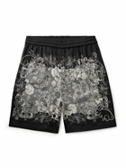 Acne Studios - Rudent Wide-Leg Printed Satin Shorts - Black