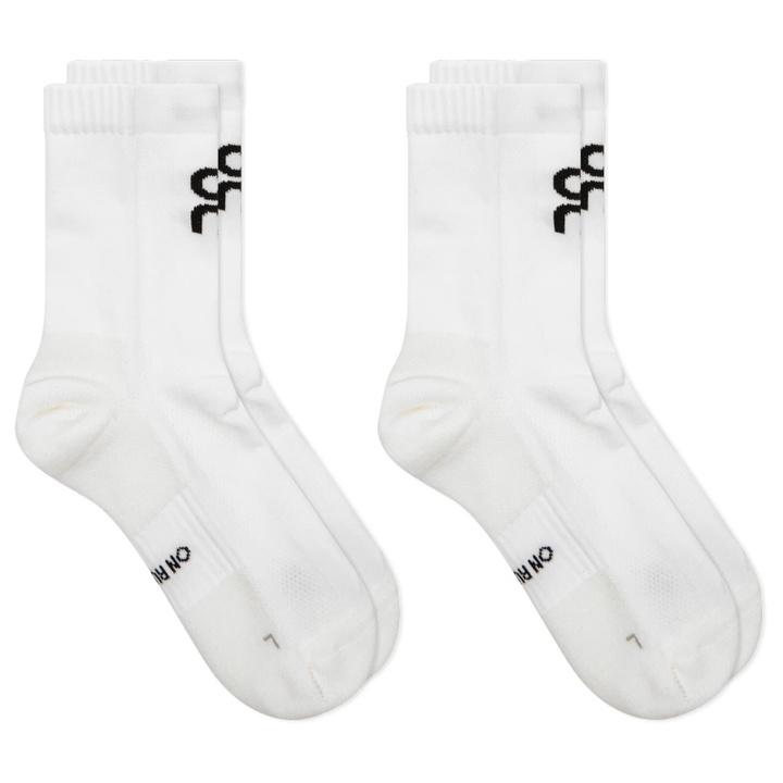 Photo: ON Core Run Sock High 2P in White