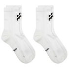 ON Core Run Sock High 2P in White
