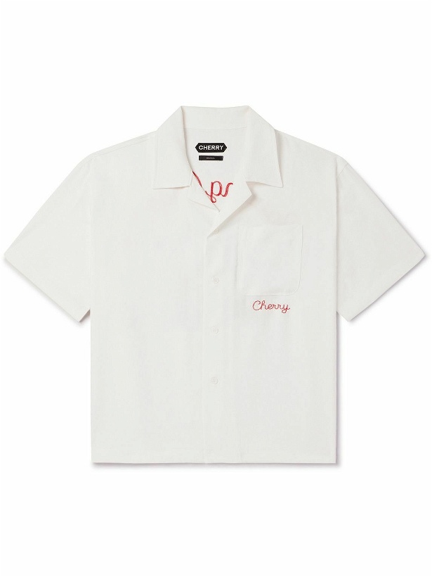 Photo: Cherry Los Angeles - Logo-Embroidered TENCEL™ Lyocell shirt - Neutrals