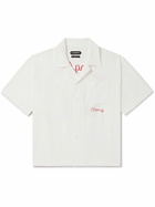 Cherry Los Angeles - Logo-Embroidered TENCEL™ Lyocell shirt - Neutrals