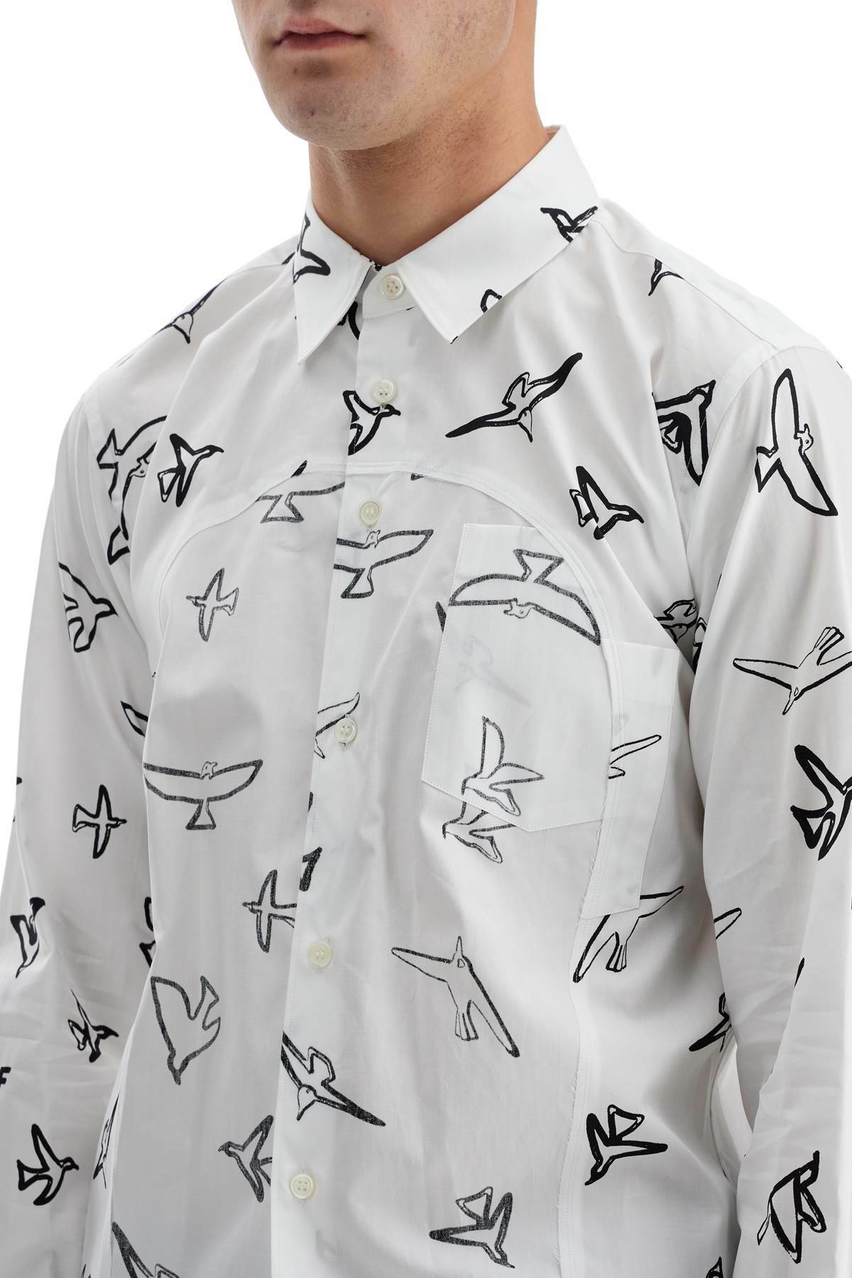COMME DES GARCONS BLACK shirt with inside-out insert White Comme