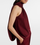 Simkhai Scarlett caped satin top