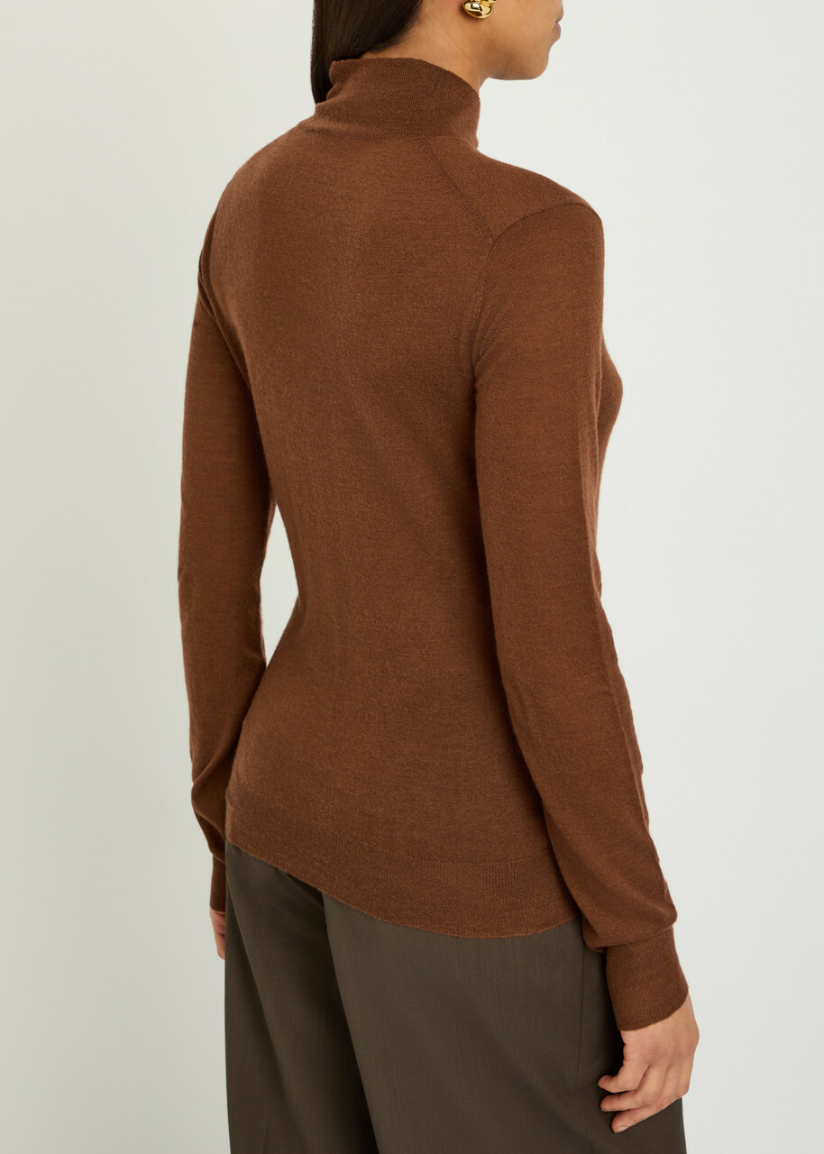 Joseph Mock-neck Cashmere top Rust