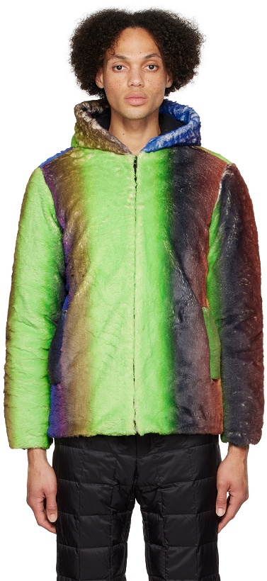 Photo: AGR Multicolor Gradient Faux-Fur Jacket