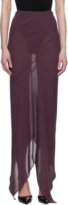 Photo: AARON ESH Purple Paneled Midi Skirt
