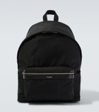 Saint Laurent City leather-trimmed canvas backpack