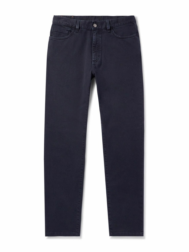 Photo: Zegna - Roccia Stretch Linen and Cotton-Blend Trousers - Blue