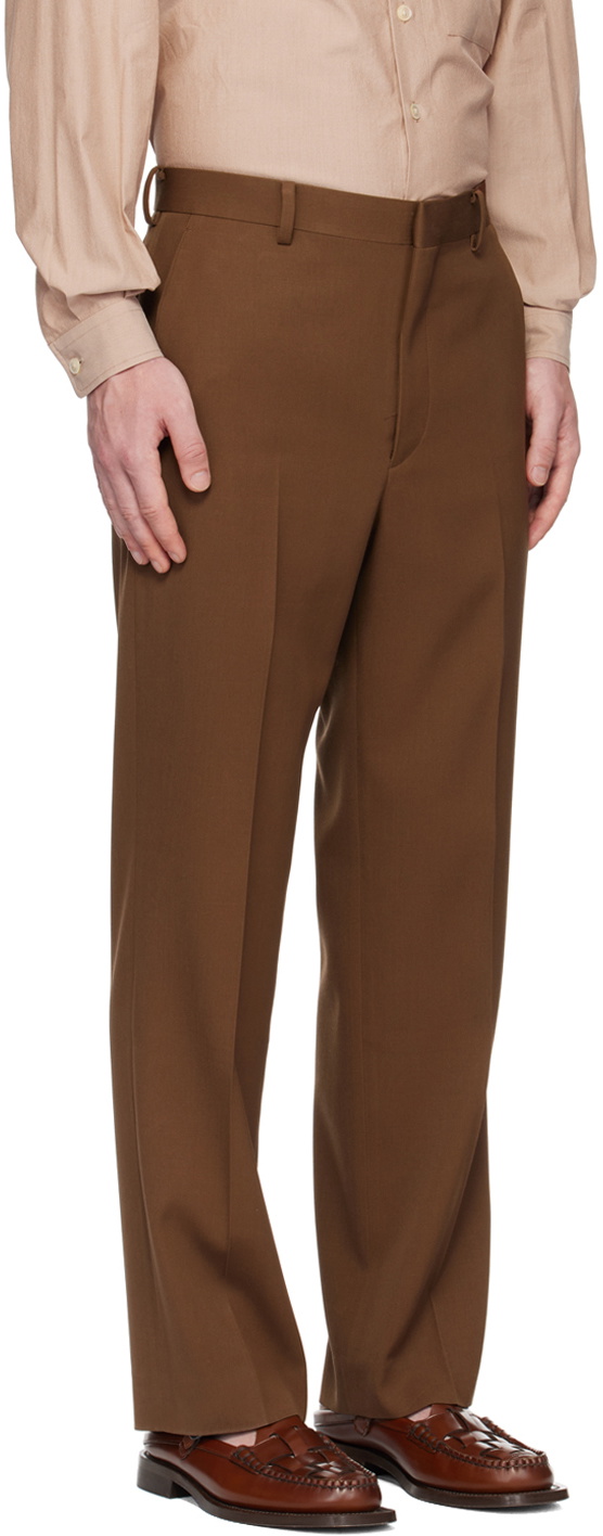 AURALEE Brown Creased Trousers Auralee