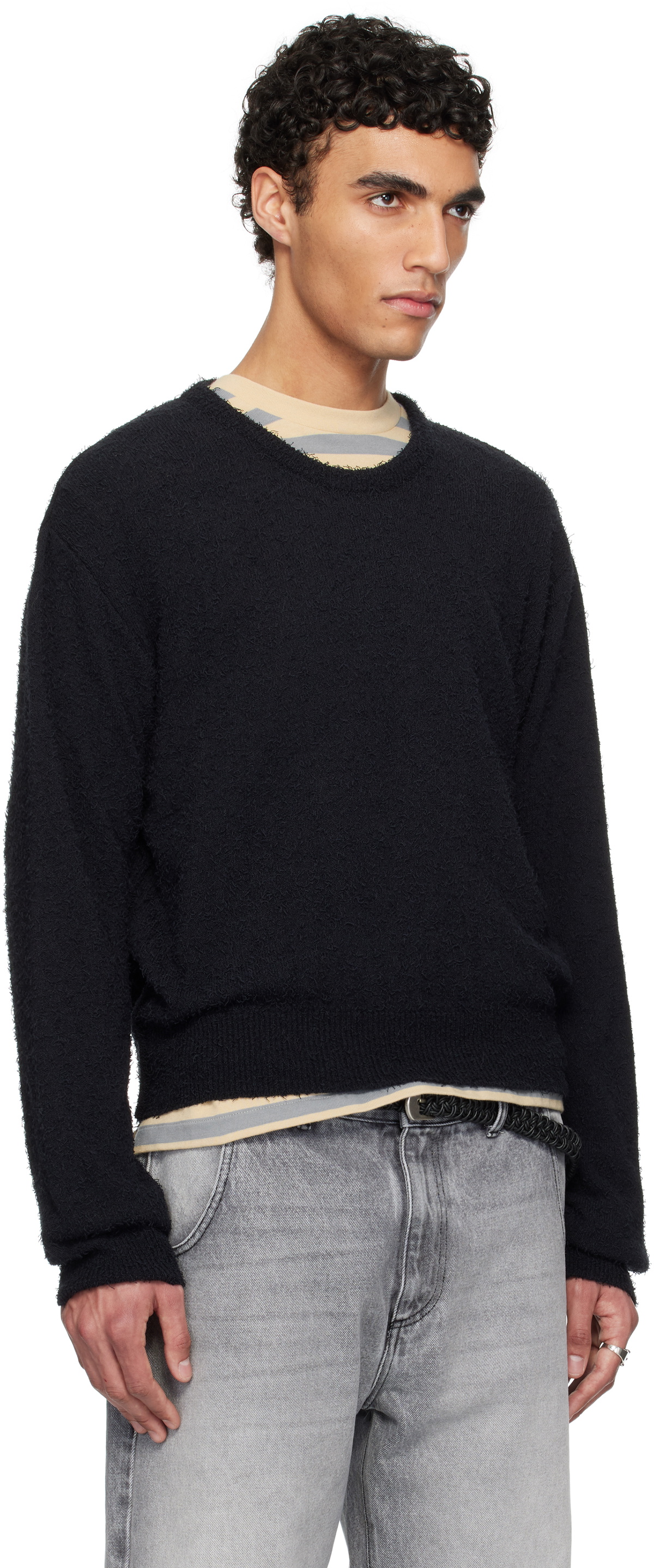 トップス mfpen knit mfpen Black Phrase Knit Sweater mfpen