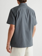 Mr P. - Camp-Collar Cotton-Seersucker Shirt - Gray