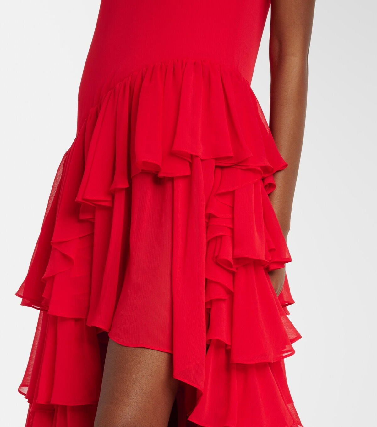 Xu Zhi Tiered asymmetric maxi dress