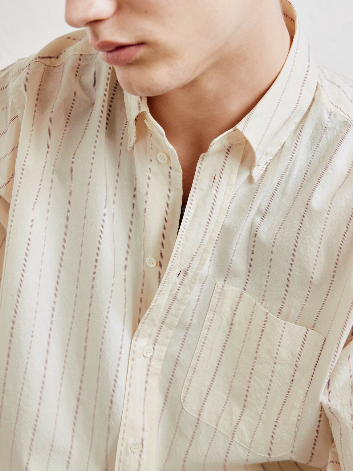 Barena - Camison Button-Down Collar Striped Cotton-Poplin Shirt - Neutrals