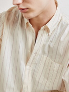 Barena - Camison Button-Down Collar Striped Cotton-Poplin Shirt - Neutrals