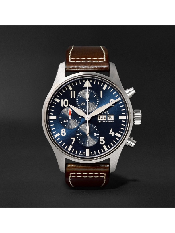 Photo: IWC Schaffhausen - Pilot's Le Petit Prince Edition Automatic Chronograph 43mm Stainless Steel and Leather Watch, Ref. No. IW377714