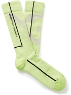 Y-3 - Logo-Jacquard Cotton-Blend Socks - Yellow