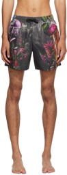 Dries Van Noten Gray Printed Swim Shorts