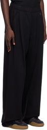 WOOYOUNGMI Black One-Tuck Cotton Sweatpants