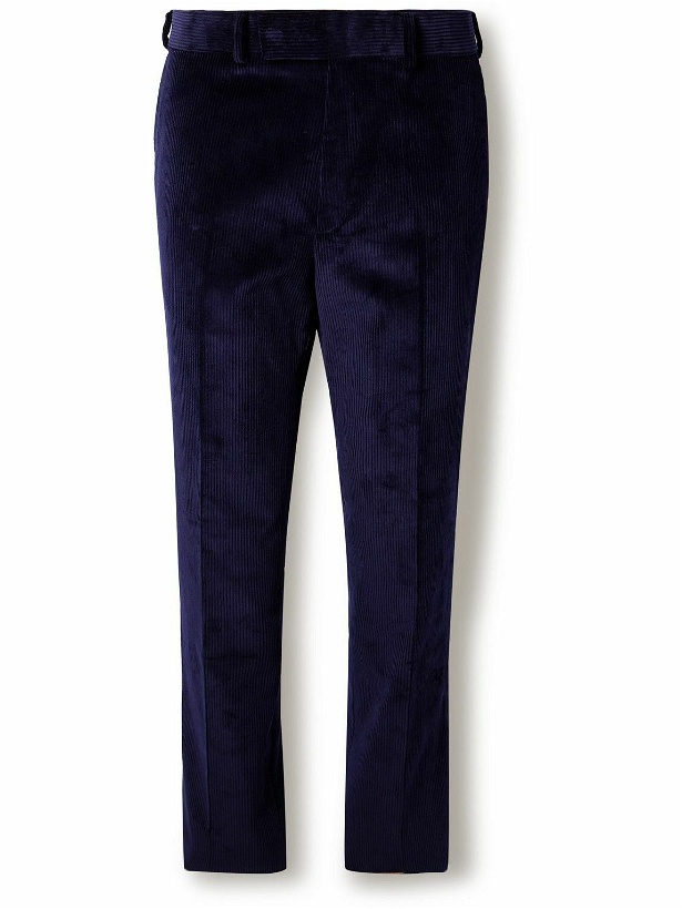 Photo: Kingsman - Tapered Cotton-Corduroy Trousers - Blue