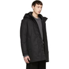 Woolrich John Rich and Bros Grey Down Tech Wool Coat