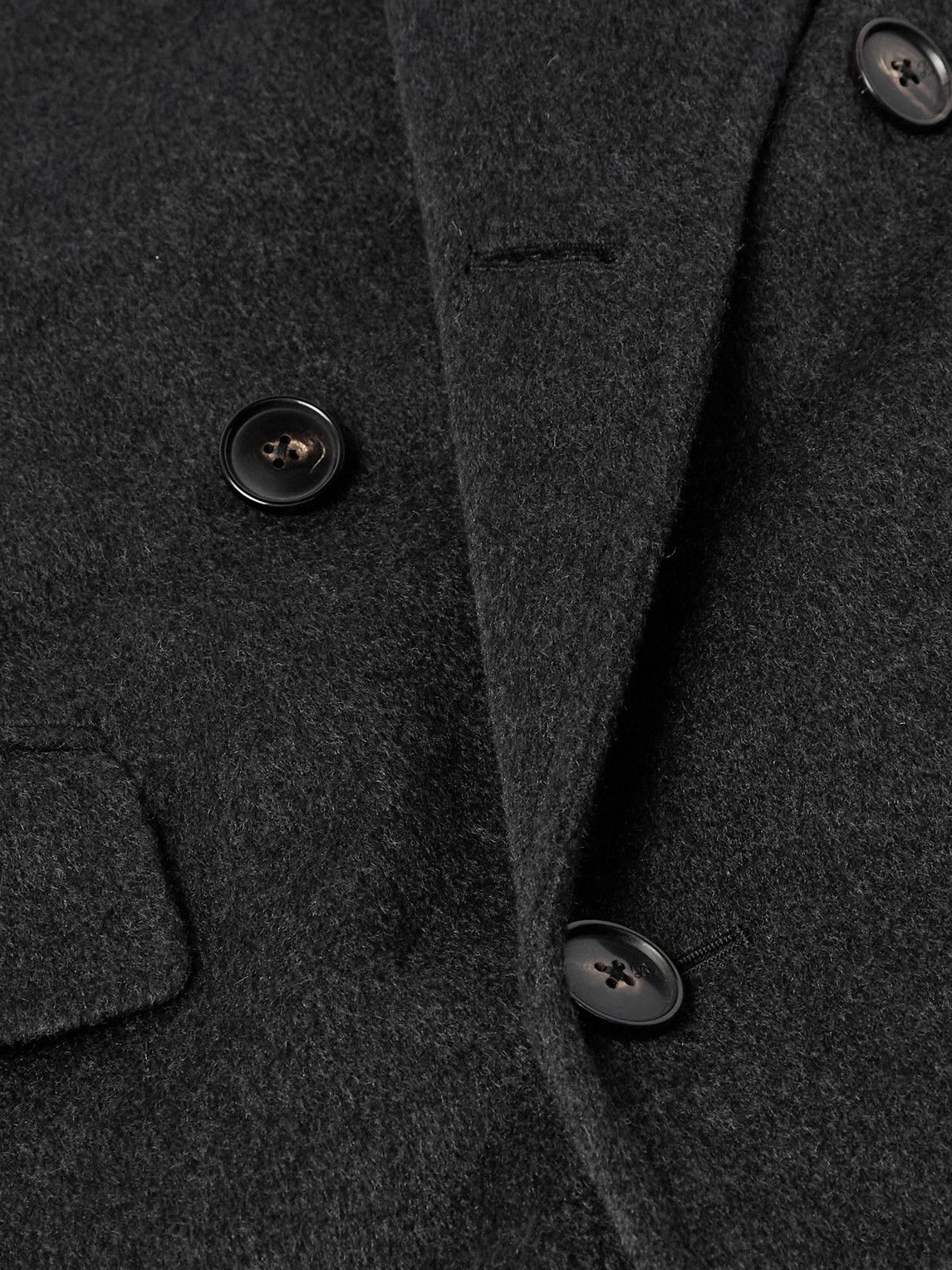 UMIT BENAN B - Posillipo Double-Breasted Brushed Cashmere Coat - Gray