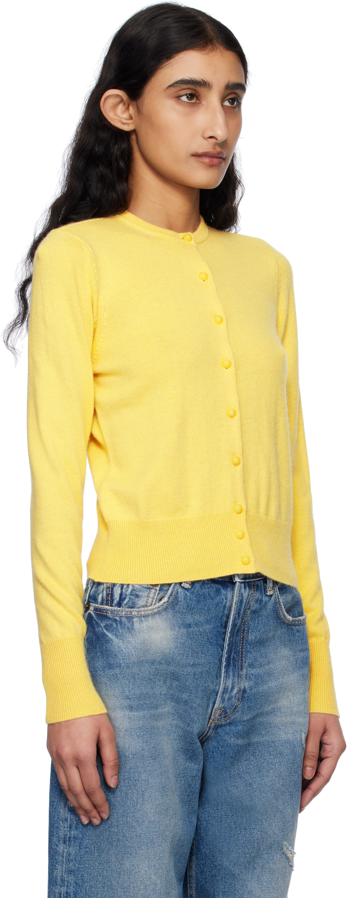 GUIZIO Yellow Emelie Cropped Cardigan