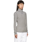 Loewe Navy and White Striped Long Sleeve Turtleneck