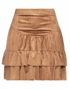 Manila Grace Womens Mini skirt Camel