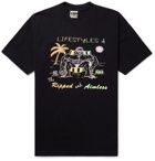 Y,IWO - Lifestyles of the Ripped and Aimless Printed Cotton-Jersey T-Shirt - Black