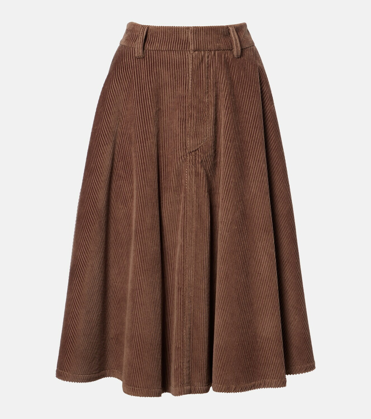 Brunello Cucinelli Monili cotton corduroy midi skirt