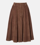 Brunello Cucinelli Monili cotton corduroy midi skirt