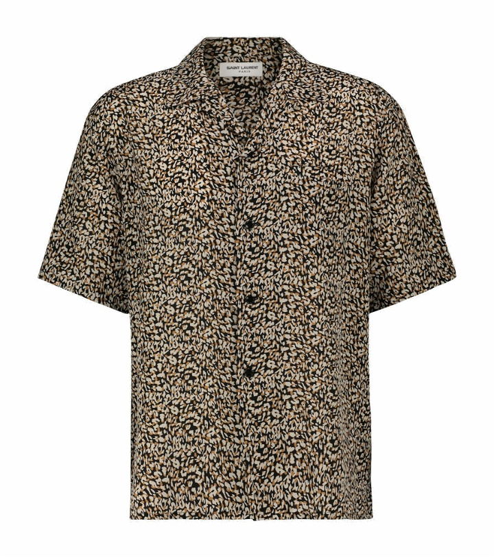 Photo: Saint Laurent - Short-sleeved leopard-print silk shirt