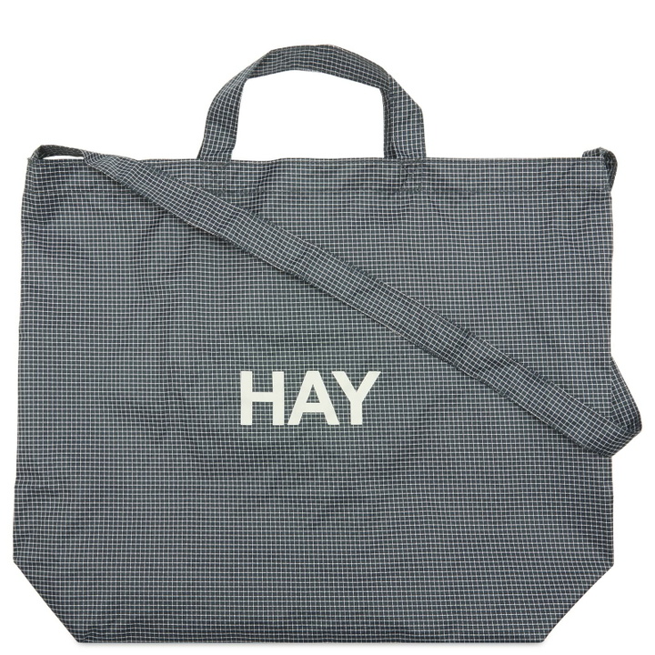 Photo: HAY Grid Crossover Bag - Medium in Dark Blue 