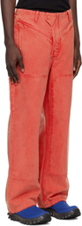 Dingyun Zhang Red Biker Trousers