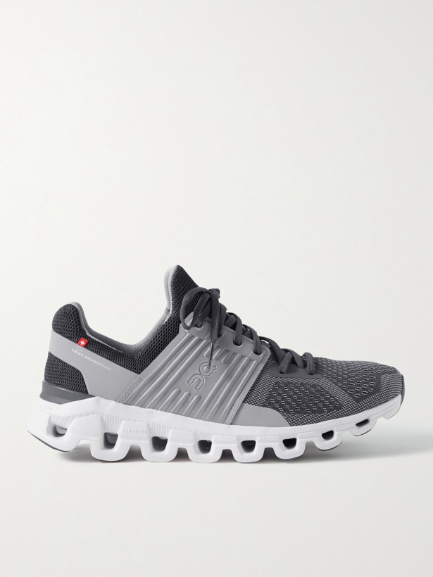 Photo: On - Cloudswift Rubber-Trimmed Mesh Running Sneakers - Gray