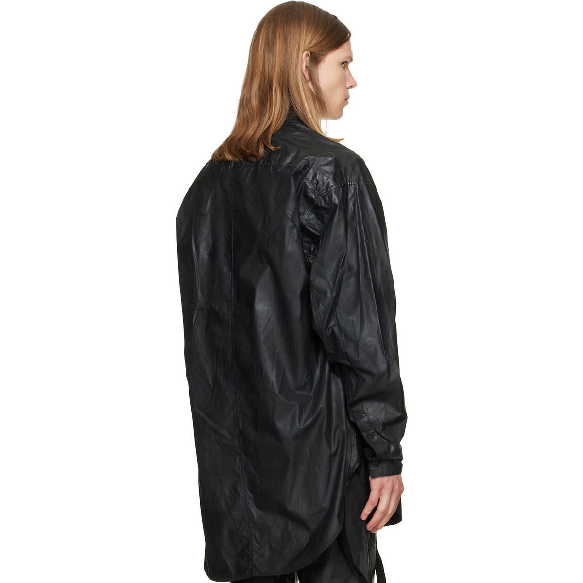 Julius Black Coated Big Shirt