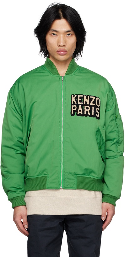 Photo: Kenzo Green Kenzo Paris Elephant Bomber Jacket