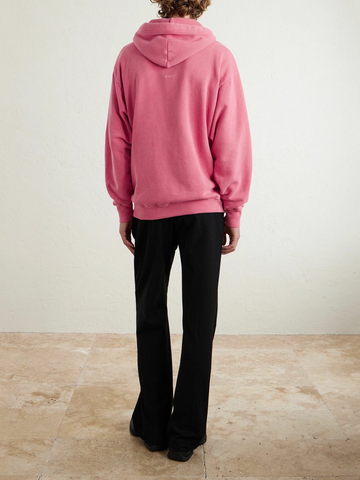 WTAPS - Logo-Appliqued Cotton-Blend Jersey Hoodie - Pink