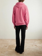 WTAPS - Logo-Appliqued Cotton-Blend Jersey Hoodie - Pink