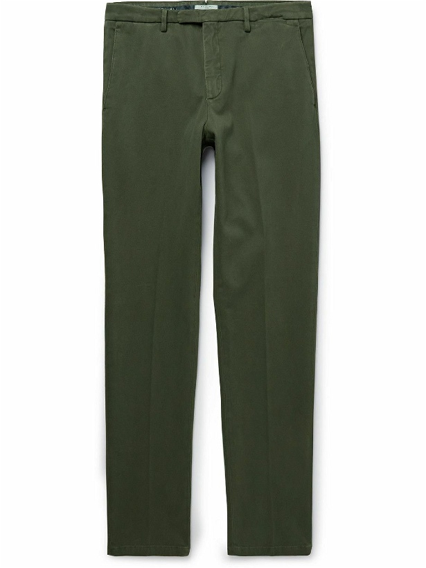 Photo: Boglioli - Slim-Fit Stretch-Cotton Twill Trousers - Green