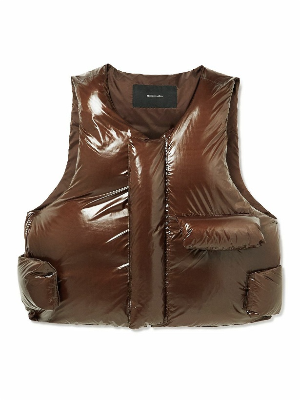 Photo: Entire Studios - Pillow Oversized Quilted Glossed Nylon-Ripstop Down Gilet - Brown