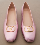 Valentino Garavani VLogo metallic leather ballet flats